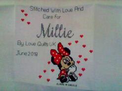 Cross stitch square for Millie D's quilt