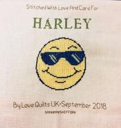 Cross stitch square for Harley W's quilt