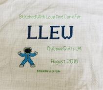 Cross stitch square for Llew D's quilt
