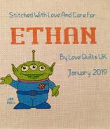 Cross stitch square for Ethan M's quilt