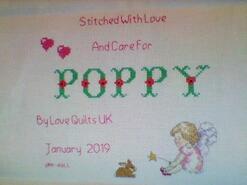 Cross stitch square for Poppy K's quilt