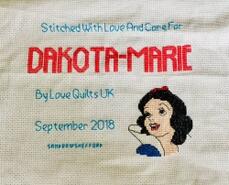 Cross stitch square for Dakota-Marie's quilt