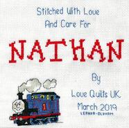 Cross stitch square for Nathan W's quilt