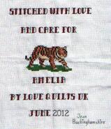 Cross stitch square for Amelia E's quilt