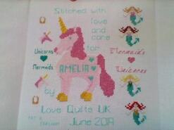 Cross stitch square for Amelia B's quilt