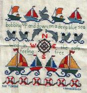 Cross stitch square for Isla W's quilt