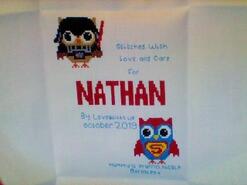 Cross stitch square for Nathan W's quilt