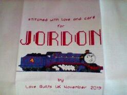 Cross stitch square for Jordon S's quilt