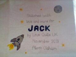 Cross stitch square for Jack W's quilt