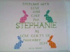 Cross stitch square for Stephanie C's quilt