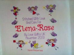 Cross stitch square for Elena-Rose's quilt