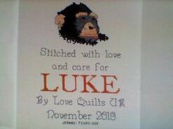 Cross stitch square for Luke H's quilt