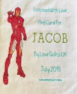 Cross stitch square for Jacob A's quilt