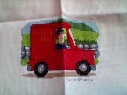 Cross stitch square for Rowan C's quilt