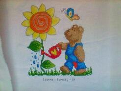 Cross stitch square for Hunter's quilt