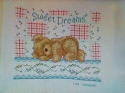 Cross stitch square for Hunter's quilt