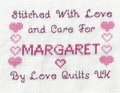 Cross stitch square for Margaret B's quilt