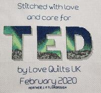 Cross stitch square for Ted's quilt