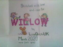 Cross stitch square for Willow G's quilt