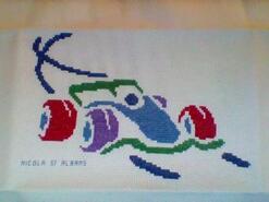 Cross stitch square for Oscar H's quilt