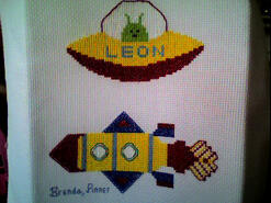 Cross stitch square for Leon's quilt