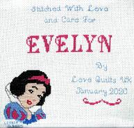 Cross stitch square for Evelyn's quilt