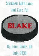 Cross stitch square for Blake M's quilt