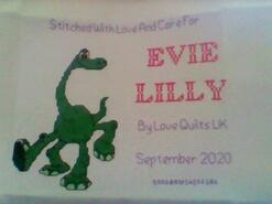 Cross stitch square for Evie-Lilly G's quilt