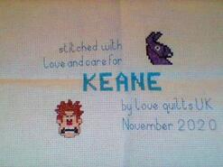 Cross stitch square for Keane's quilt