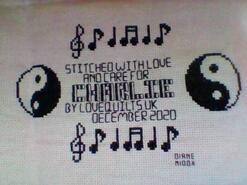 Cross stitch square for Charlie B's quilt