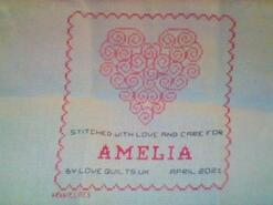 Cross stitch square for Amelia Q's quilt