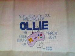 Cross stitch square for Ollie F's quilt