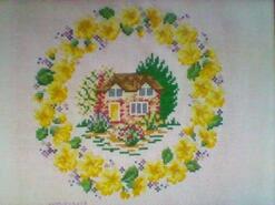 Cross stitch square for Primrose M's quilt