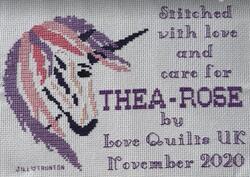 Cross stitch square for Thea-Rose's quilt