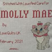 Cross stitch square for Molly Mae's quilt