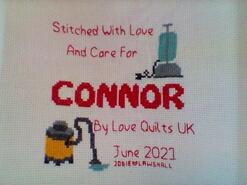 Cross stitch square for Connor C's quilt