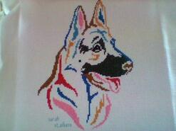 Cross stitch square for Boy's quilt