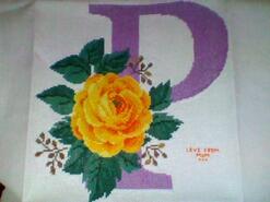 Cross stitch square for Poppy E's quilt
