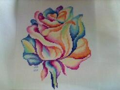 Cross stitch square for Poppy E's quilt