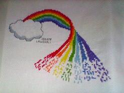 Cross stitch square for Poppy E's quilt