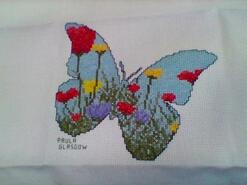 Cross stitch square for Poppy E's quilt