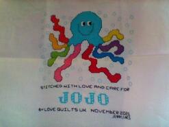 Cross stitch square for Jojo M's quilt