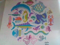 Cross stitch square for Jojo M's quilt
