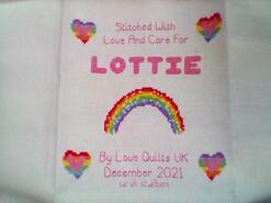 Cross stitch square for Lottie S's quilt