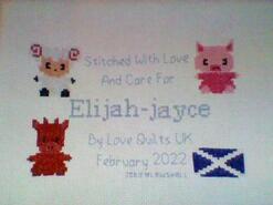Cross stitch square for Elijah-Jayce's quilt