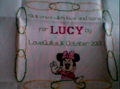 Cross stitch square for Lucy T's quilt