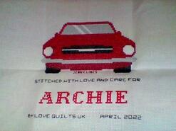 Cross stitch square for Archie H's quilt