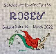 Cross stitch square for Rosey W's quilt