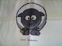 Cross stitch square for Oisin T's quilt