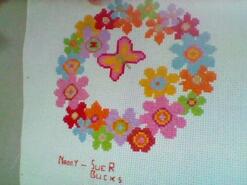 Cross stitch square for Maisie W's quilt